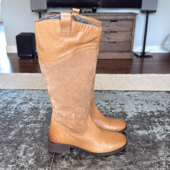 Seychelles Tan Leather & Suede Riding Boots Size 6 - Picture 4 of 8